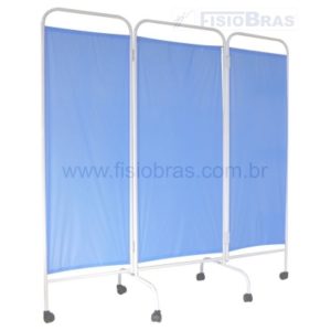 BIOMBO 03 PARTES C/RODAS PLASTICO AZUL LAVAVEL