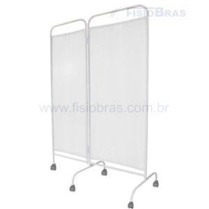 BIOMBO 02 PARTES C/RODAS PLASTICO BRANCO LAVAVEL-BRASFISIO