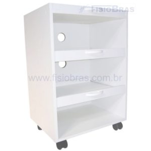 MESA AUXILIAR AP MAD 3 PARTES 74X50X40CM ROD.CORRED.BRANCO